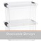 Superio Clear Storage Box with Lid, Plastic Container Bins for Organizing, Stackable Crates, BPA Free, Non Toxic, Odor Free, Organizers for Home, Office, School, and Dorm